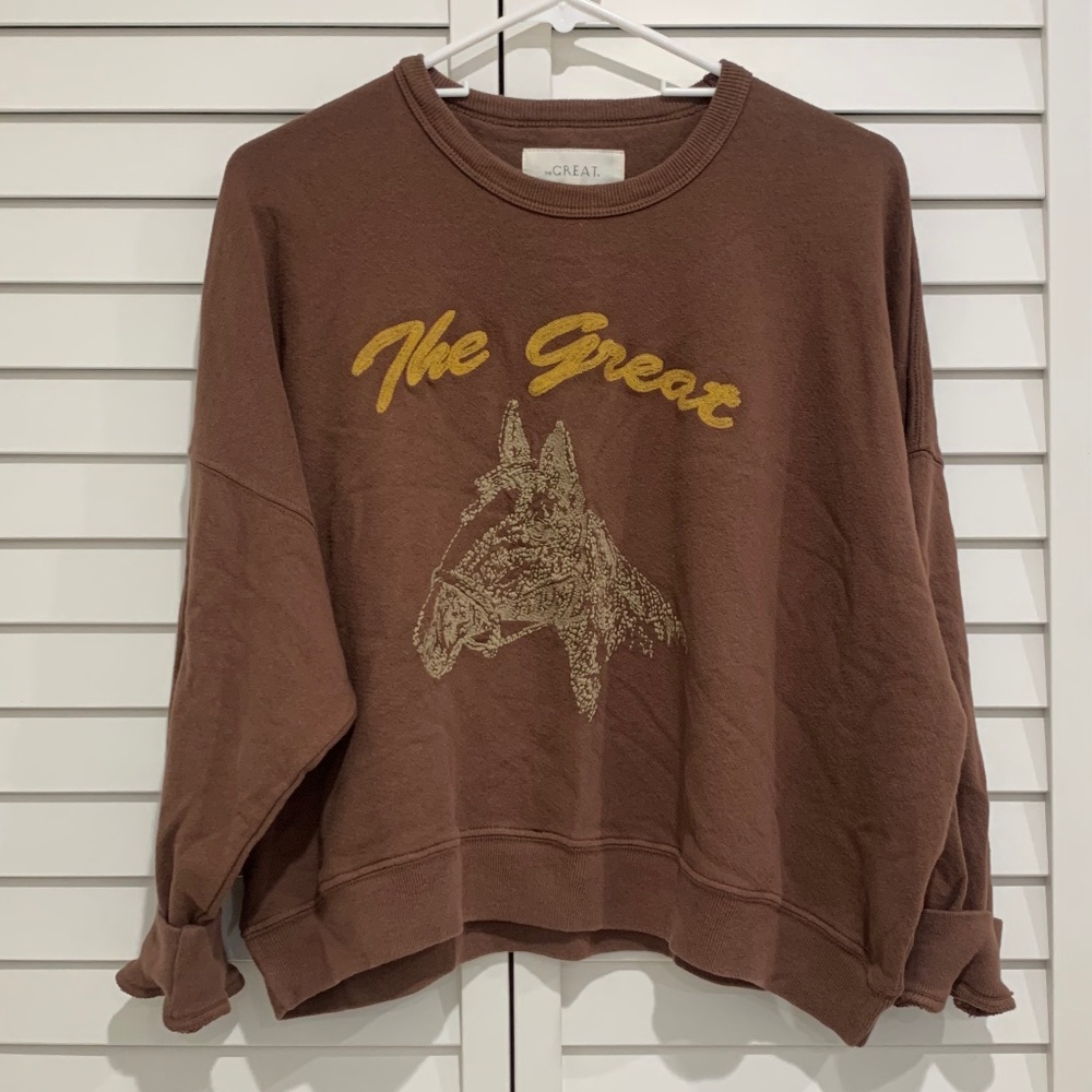 THE GREAT. Teammate Graphic Crew-Neck Sweatshirt